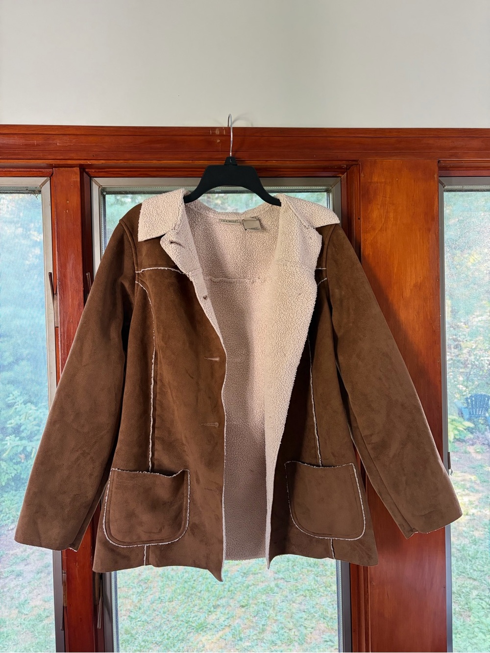 L.L. Bean Brown Faux-Suede Sherpa Jacket